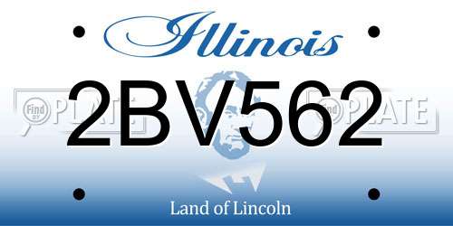 2BV562 Illinois License Plate