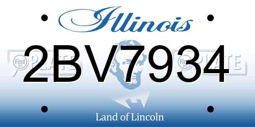 2BV7934 Illinois License Plate