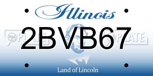 2BVB67 Illinois License Plate