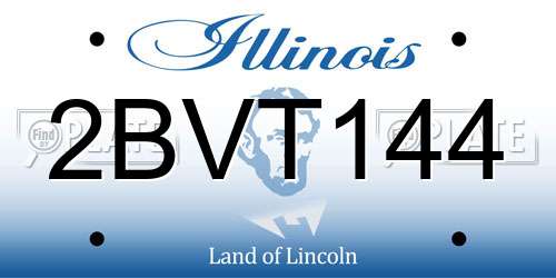 2BVT144 Illinois License Plate
