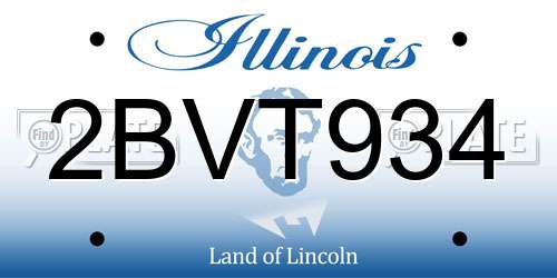 2BVT934 Illinois License Plate