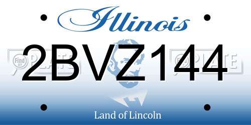 2BVZ144 Illinois License Plate