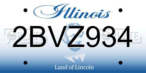 2BVZ934 Illinois License Plate