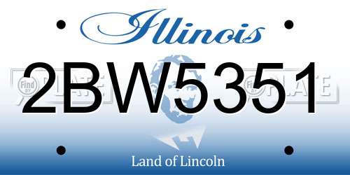2BW5351 Illinois License Plate