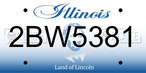 2BW5381 Illinois License Plate