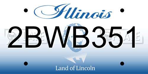 2BWB351 Illinois License Plate