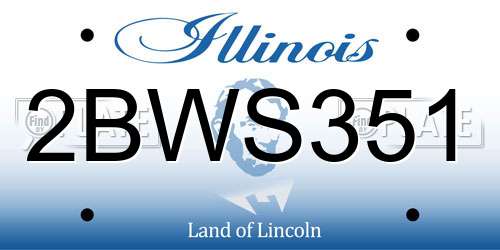 2BWS351 Illinois License Plate