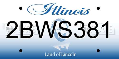 2BWS381 Illinois License Plate