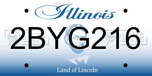 2BYG216 Illinois License Plate
