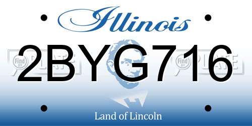 2BYG716 Illinois License Plate
