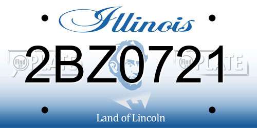 2BZ0721 Illinois License Plate