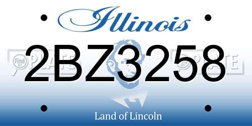 2BZ3258 Illinois License Plate