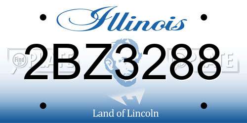 2BZ3288 Illinois License Plate