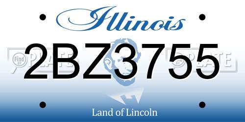 2BZ3755 Illinois License Plate