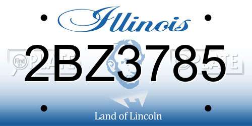 2BZ3785 Illinois License Plate
