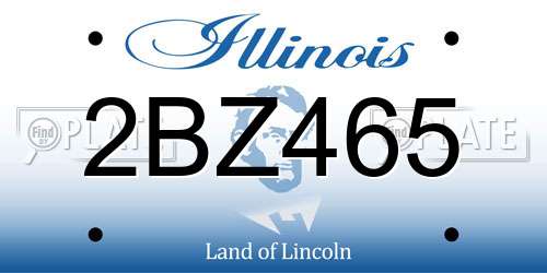 2BZ465 Illinois License Plate