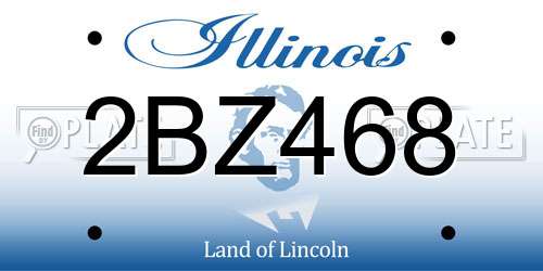 2BZ468 Illinois License Plate