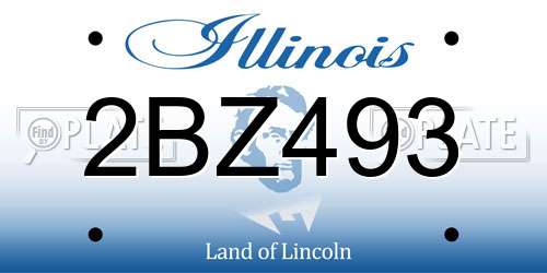 2BZ493 Illinois License Plate
