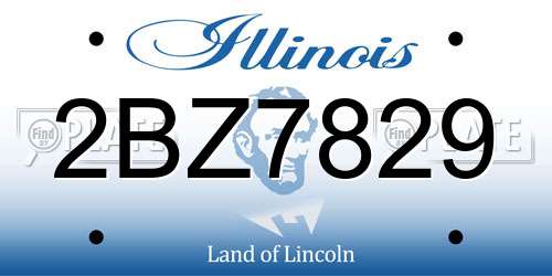 2BZ7829 Illinois License Plate