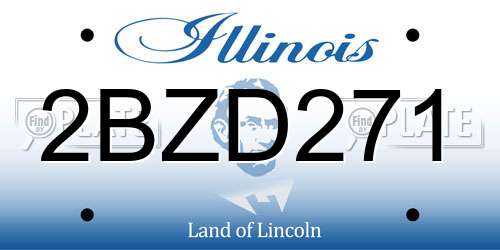 2BZD271 Illinois License Plate
