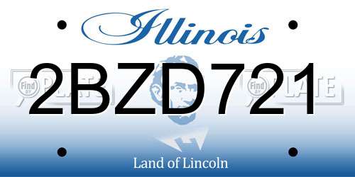 2BZD721 Illinois License Plate