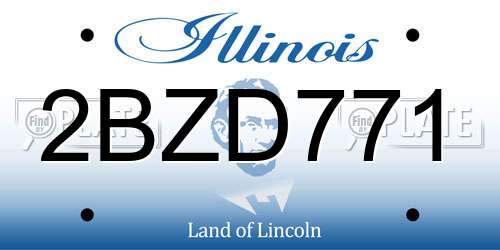 2BZD771 Illinois License Plate