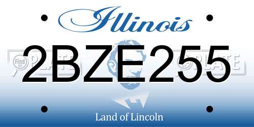 2BZE255 Illinois License Plate
