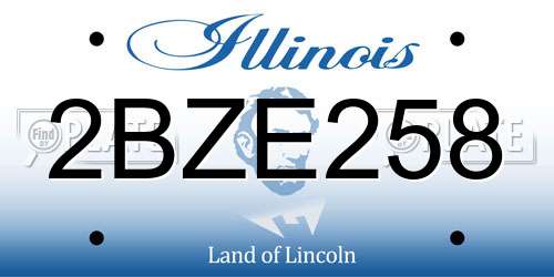 2BZE258 Illinois License Plate