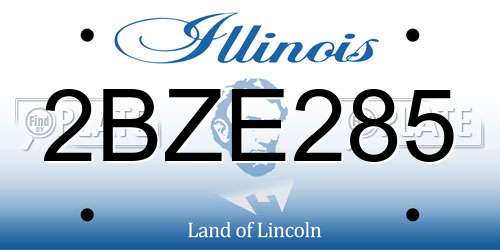 2BZE285 Illinois License Plate