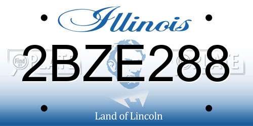 2BZE288 Illinois License Plate
