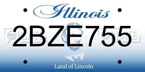 2BZE755 Illinois License Plate