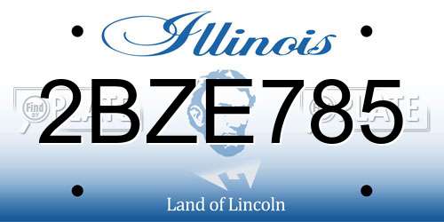 2BZE785 Illinois License Plate