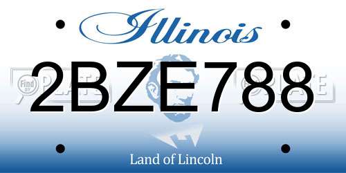 2BZE788 Illinois License Plate