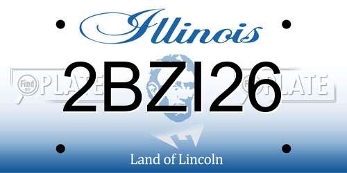 2BZI26 Illinois License Plate