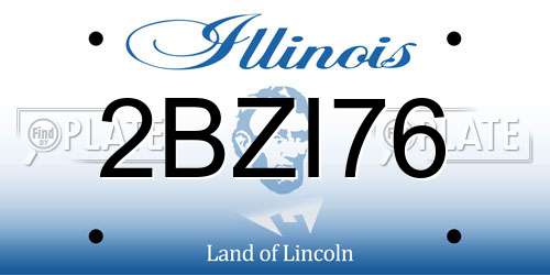 2BZI76 Illinois License Plate
