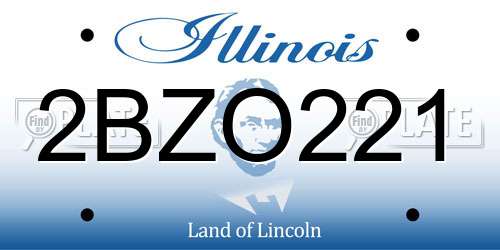 2BZO221 Illinois License Plate