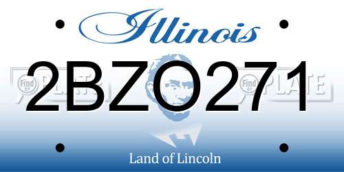 2BZO271 Illinois License Plate