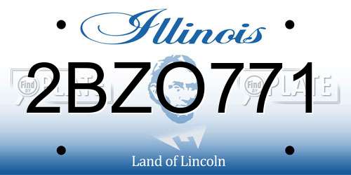 2BZO771 Illinois License Plate