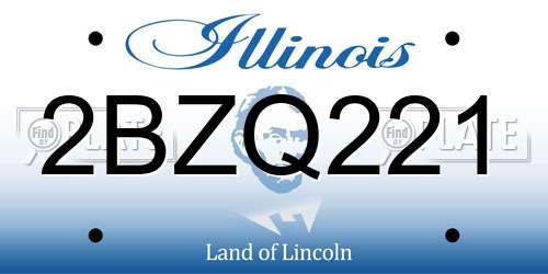 2BZQ221 Illinois License Plate