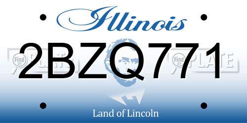 2BZQ771 Illinois License Plate
