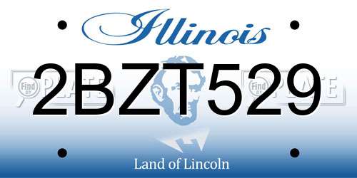 2BZT529 Illinois License Plate