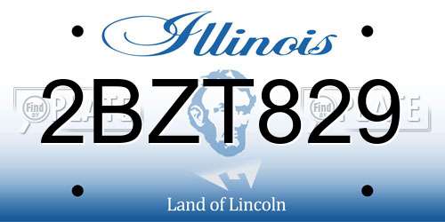 2BZT829 Illinois License Plate
