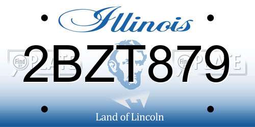 2BZT879 Illinois License Plate