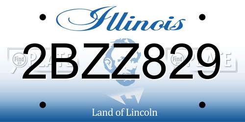 2BZZ829 Illinois License Plate