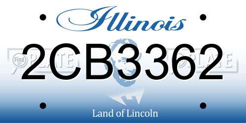 2CB3362 Illinois License Plate