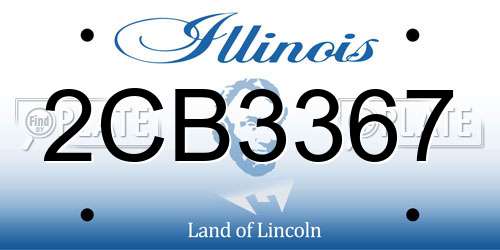 2CB3367 Illinois License Plate