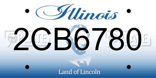 2CB6780 Illinois License Plate