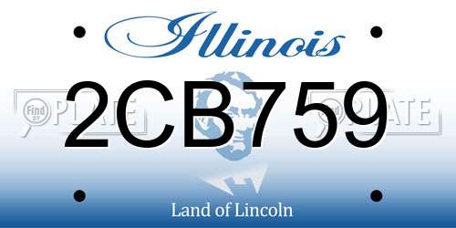2CB759 Illinois License Plate