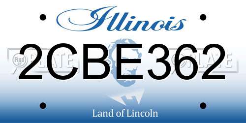 2CBE362 Illinois License Plate
