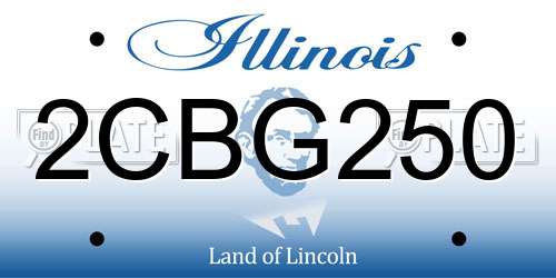 2CBG250 Illinois License Plate